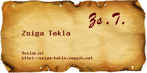 Zsiga Tekla névjegykártya